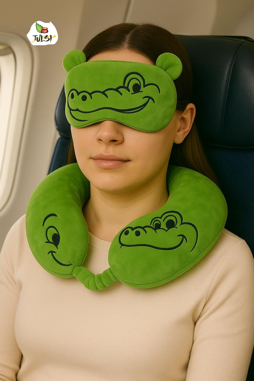 CUTE TRAVEL NECK PILLOW With Eye Mask