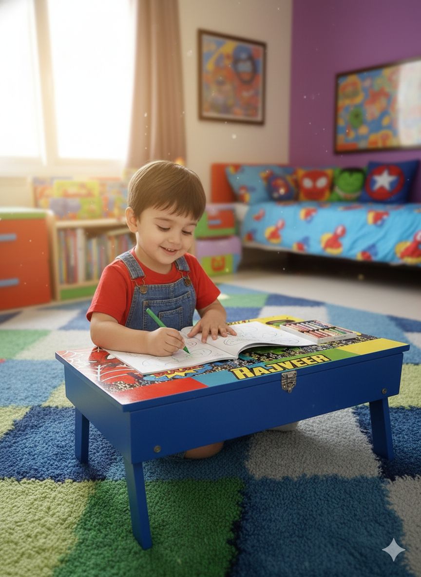 Personalized Kids Study Table With Storage