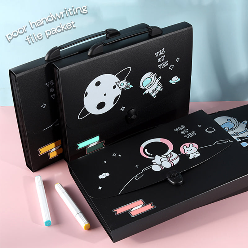 Space Theme A4 Size Document Folder Briefcase