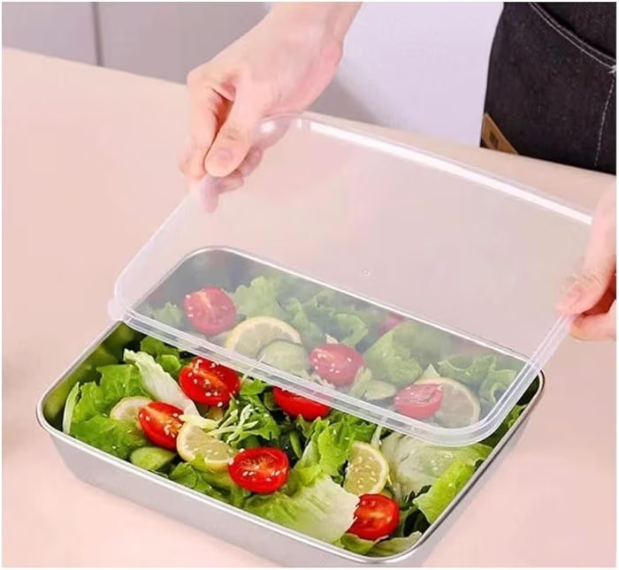 STEEL FOOD CONTAINER (26 × 20 CM)