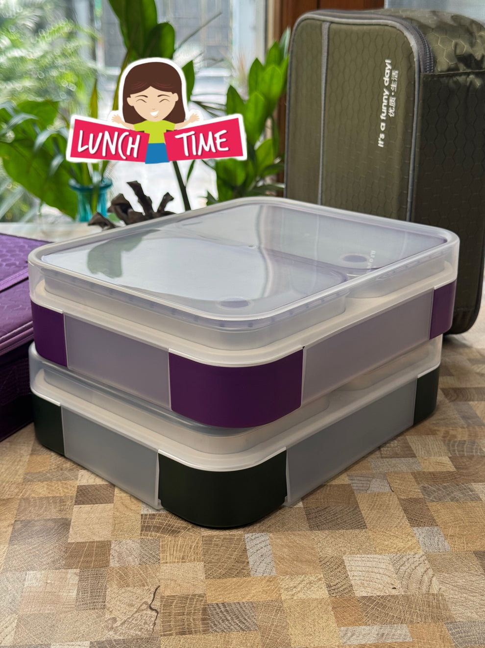 2 grid Bento Box with Lunch Bag