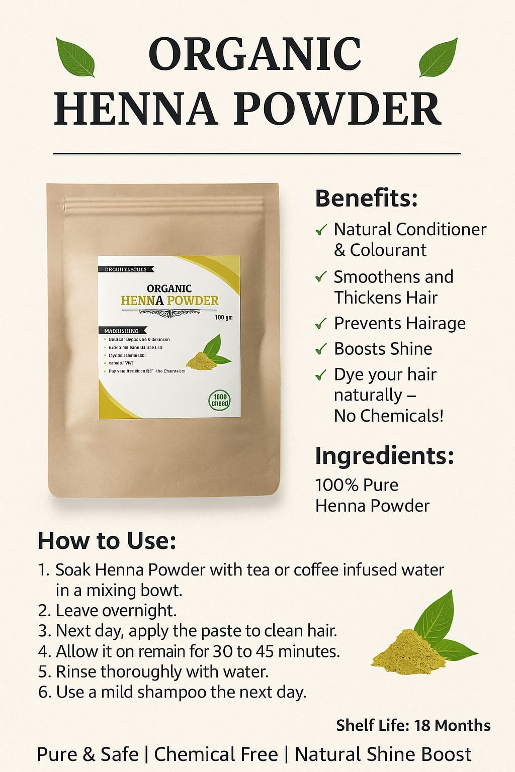 Organic Henna Powder