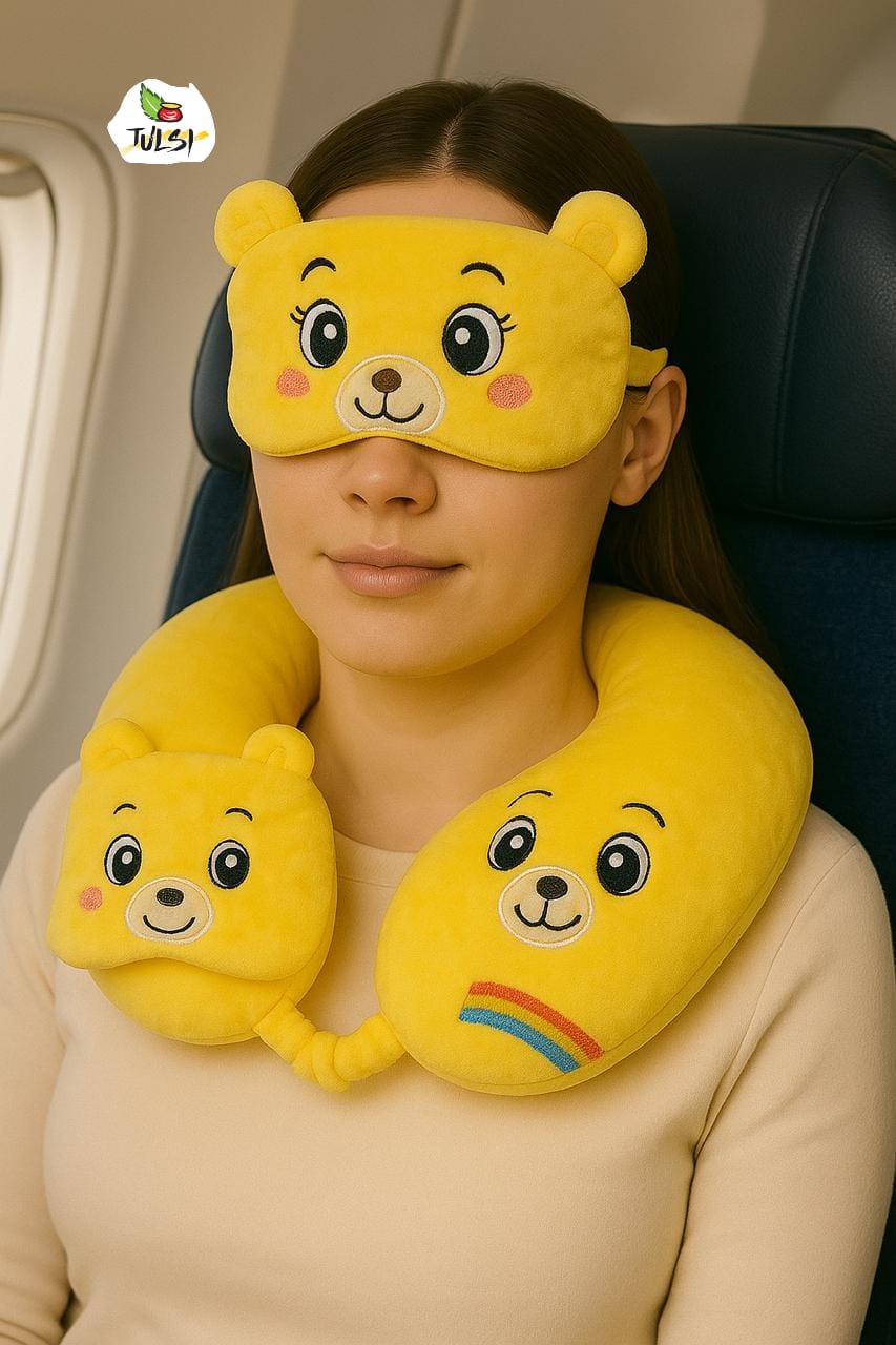 CUTE TRAVEL NECK PILLOW With Eye Mask