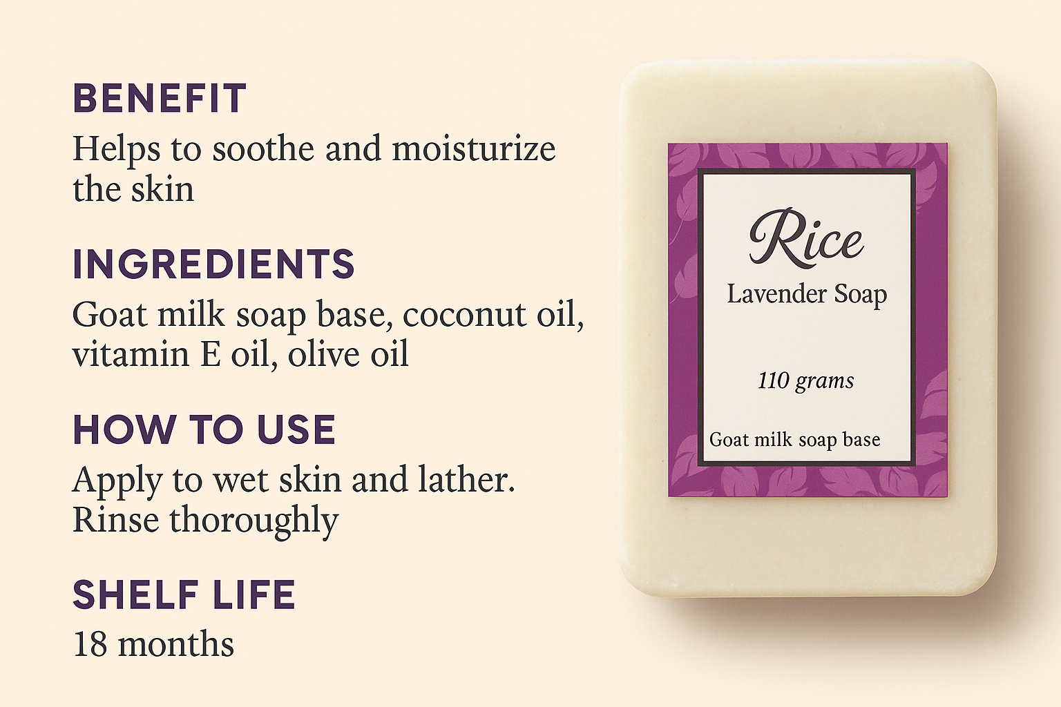 Rice Lavender Soap