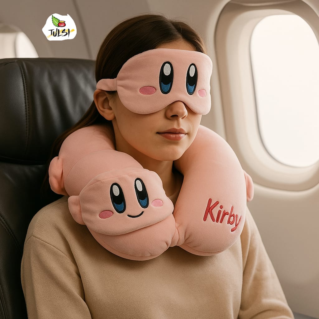 CUTE TRAVEL NECK PILLOW With Eye Mask