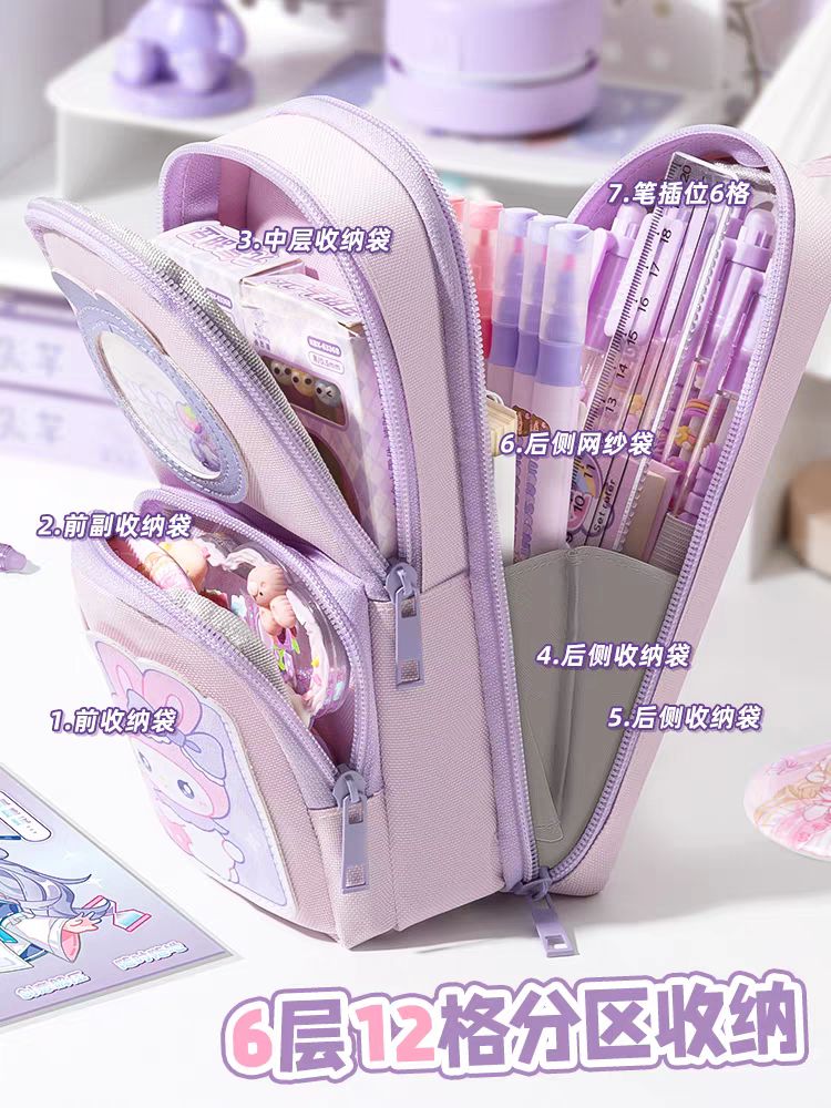 New 3 Zipper Premium Quality Kawaii Pouches