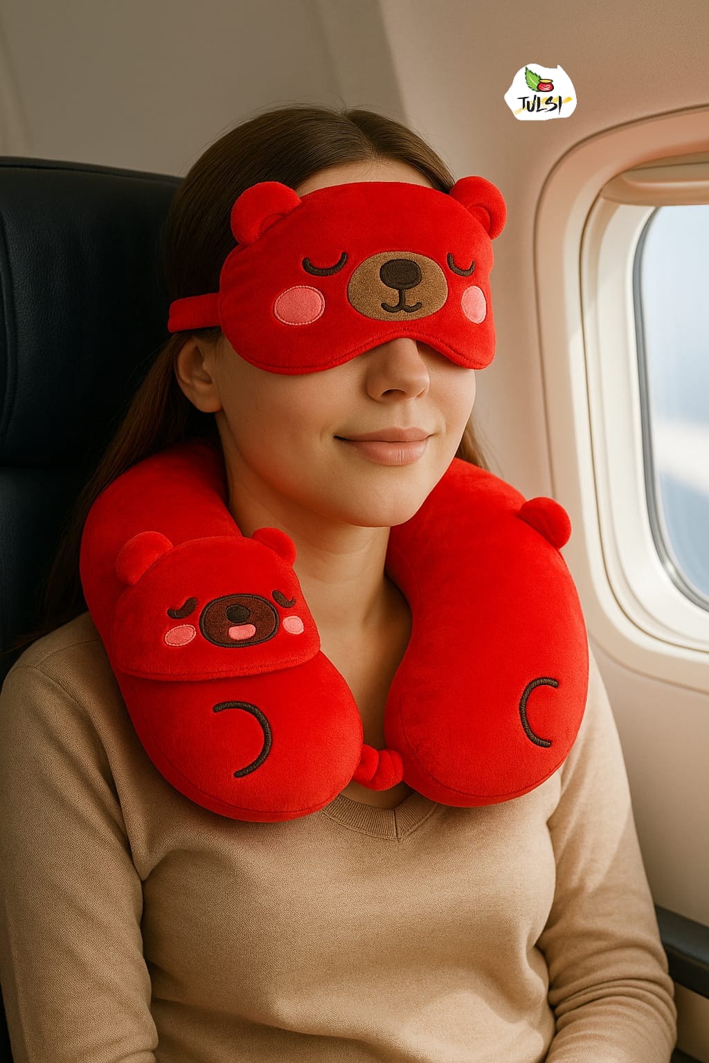 CUTE TRAVEL NECK PILLOW With Eye Mask