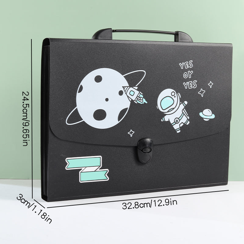 Space Theme A4 Size Document Folder Briefcase