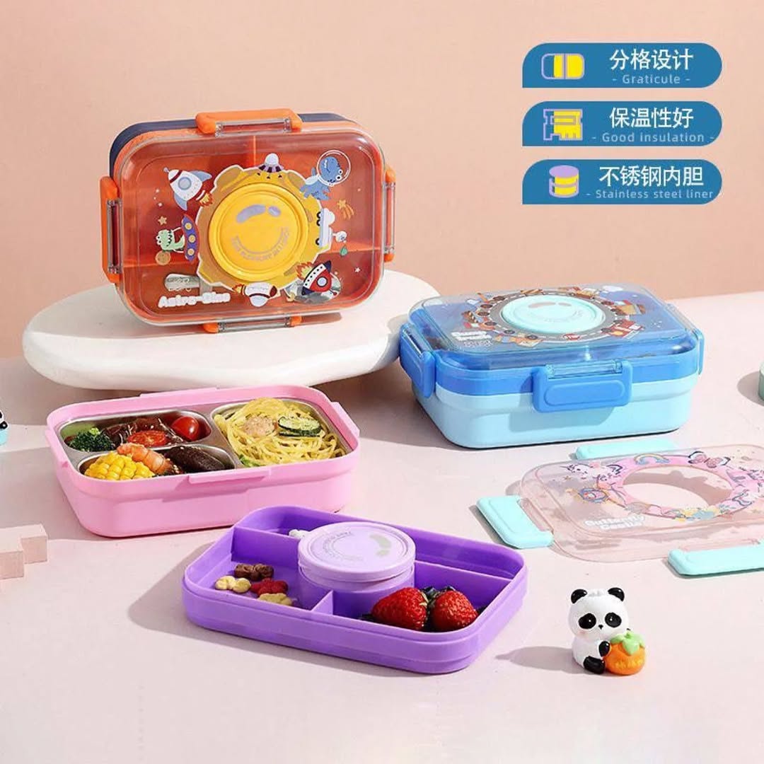 3 Grid Steel Lunch Box