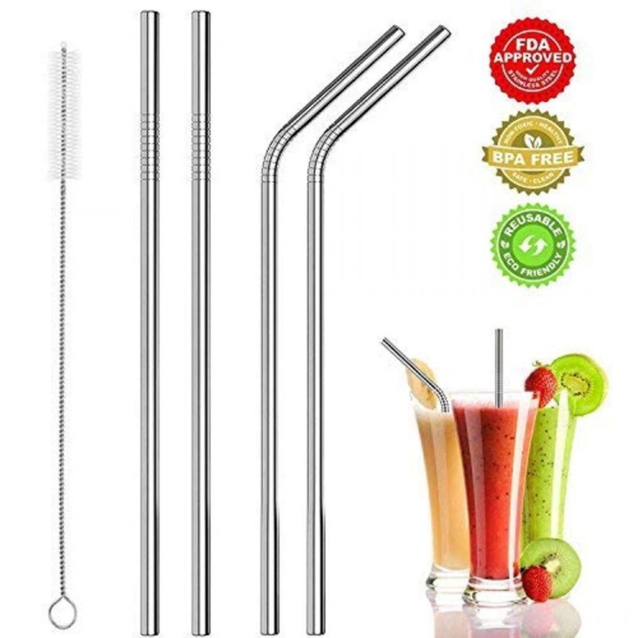 STEEL STRAW SET 4PCS